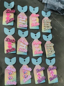 New barbie theme hair clip cards