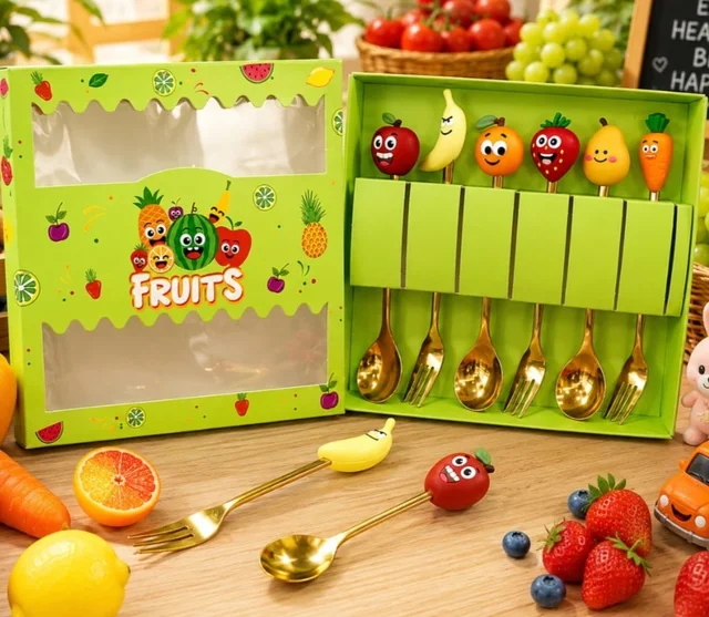 New premium quality fruit theme cutlery set of 6 pc