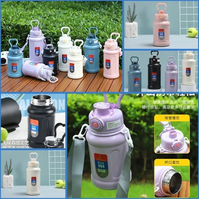 Stainless steel insulated water bottle 850 ml. Color random only.