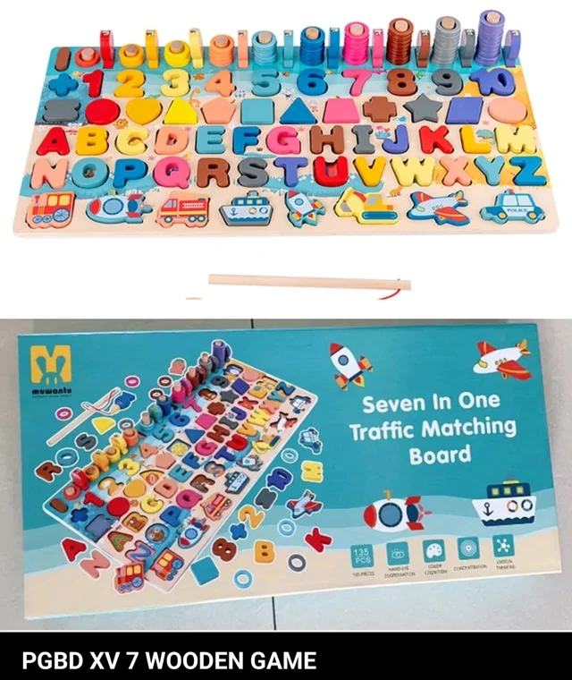 Wooden traffic matching game