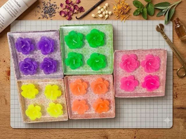 New wax flower floating candles