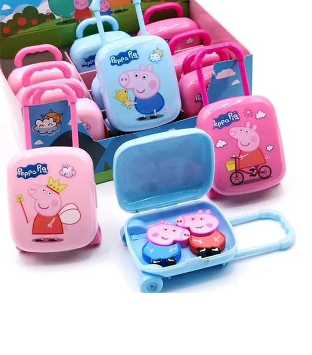 Homeoculture Pencil Eraser Cartoon Shape Erasers in a Trolly Box for Kids for Birthday Presents Return Gifts Props (6 Trolly Box Erasers) - 0.5