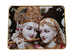 Attractive Crystal Decorated Photo Fram 30x40 CM. - Radha Krishna
