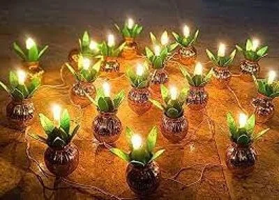 Golden Kalash Diya Light