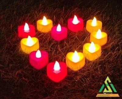 Heart Shape Electric Candle set of 12
