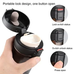 Coffee Mug Double Wall Stainless Steel Tumbler Vacuum Flask Bottle Thermo Tea Mug Travel Mug with Flip Lid