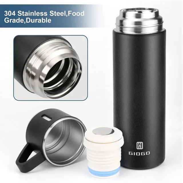 Stainless Steel Vacuum Flask Gift Set with 2 Cups