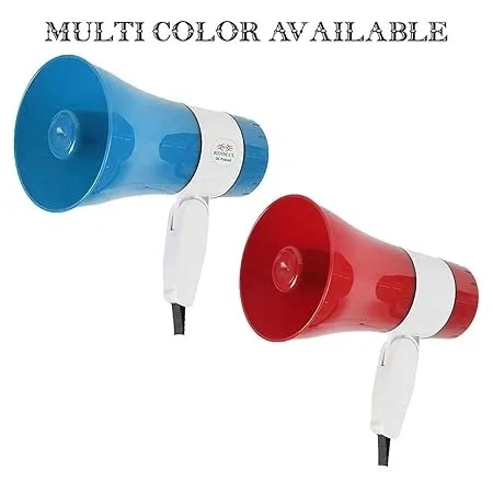 Megaphone Speaker Portable Horn Recorder Player Bluetooth PA System Voice Assistance Multiple Sirens ABS Plastic - 1 Pc