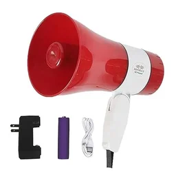Megaphone Speaker Portable Horn Recorder Player Bluetooth PA System Voice Assistance Multiple Sirens ABS Plastic - 1 Pc