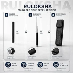 Foldable Extendable Pointer Stick – Premium Stainless Steel Wand with Anti-Slip Grip, Compact Storage & Easy Carry (Pack - 1)