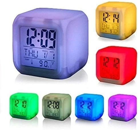 Smart Digital Alarm Clock with Automatic 7 Colour Changing LED Digital Alarm Clock with Date and Time