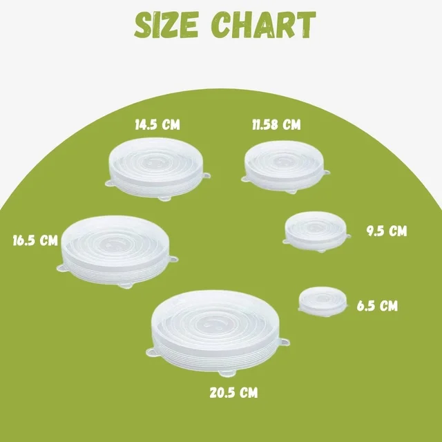 Silicone Stretch Lids, Multi-Size Reusable Silicone Lids for Bowls and Containers