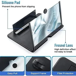 Mobile Phone Magnifier Screen, 3D HD Magnifying Projector Screen Enlarger for Movies, Videos and Gaming