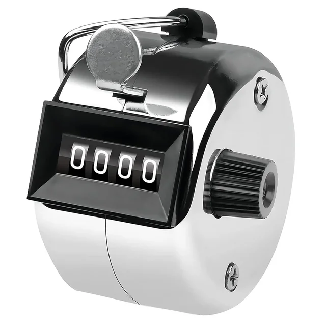 Tally Counter 4 Digit Metal Hand Counter | Stainless Steel Clicker Counter