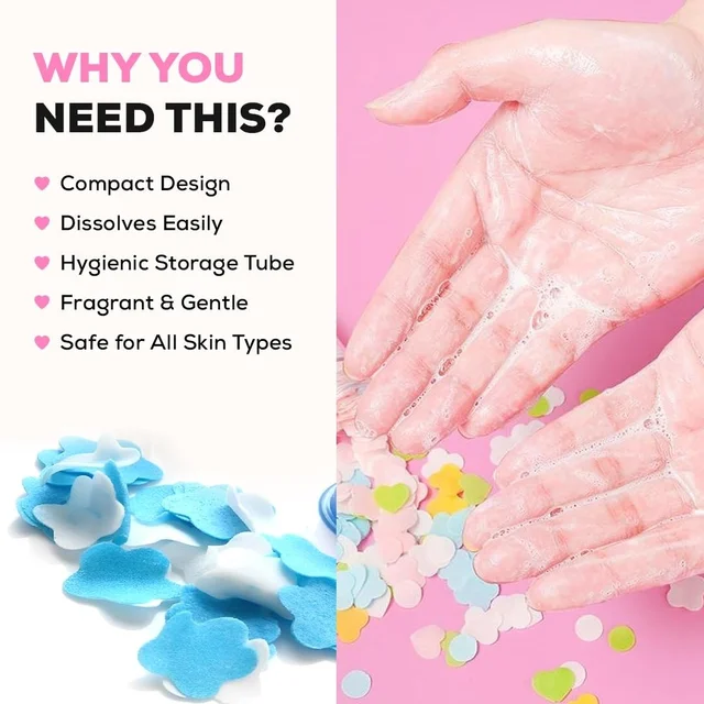 Disposable Paper Soap Tube, Mixed Fragrance Paper Soap Sheets, Flower Design