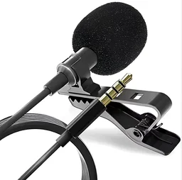 3.5mm Lapel Microphone for Video Recording | Collar Mic for All | Wired Mini Mic for YouTube, Reels, Interviews | Small Mike for Android, DSLR, iOS Black (Pack of 1)
