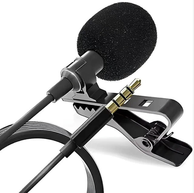3.5mm Lapel Microphone for Video Recording | Collar Mic for All | Wired Mini Mic for YouTube, Reels, Interviews | Small Mike for Android, DSLR, iOS Black (Pack of 1)
