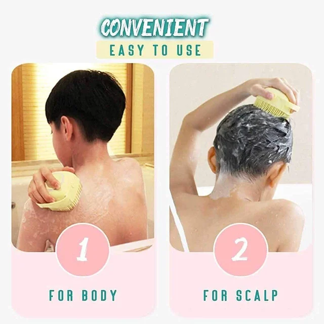 Body Scrubber with Soap Dispenser Brush, Silicone Exfoliating Brushes, Soft Body Exfoliator, Bath Loofah