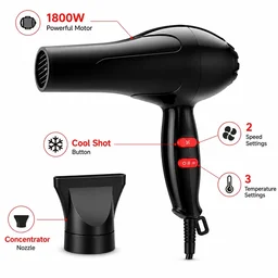 Hair Dryer 1800W Powerful Hot & Cold Air Blow Dryer for Women & Men
