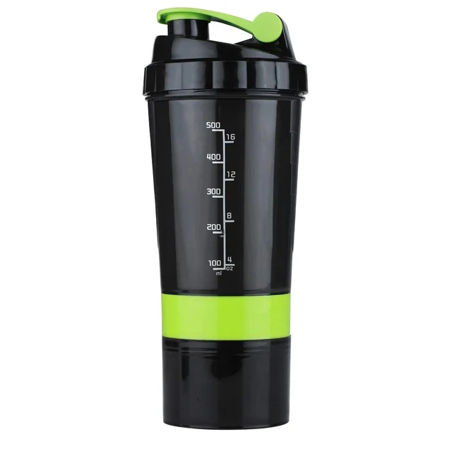 Spider Gym Shaker Bottle with 2 Storage Compartments for Protein Shake