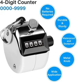 Tally Counter 4 Digit Metal Hand Counter | Stainless Steel Clicker Counter