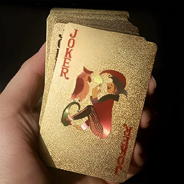 Gold Plated Poker Playing Cards-Pure PVC Table Cards-Golden