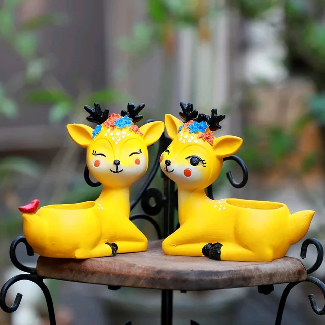 Pair Of CUTE DEER PLANTER 🦌