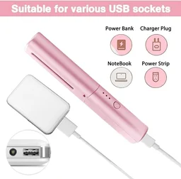 Rechargeable Hair Straightener Brush | Cordless Styling Comb for Women