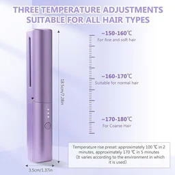 Rechargeable Hair Straightener Brush | Cordless Styling Comb for Women