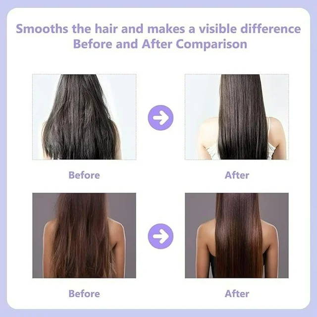 Rechargeable Hair Straightener Brush | Cordless Styling Comb for Women
