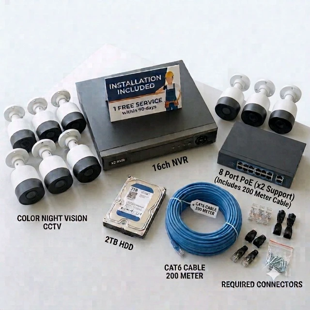14C. ADVANCE SURVILLENCE 16 CHANNEL 5MP NVR KIT WITH 10 FHD CCTV