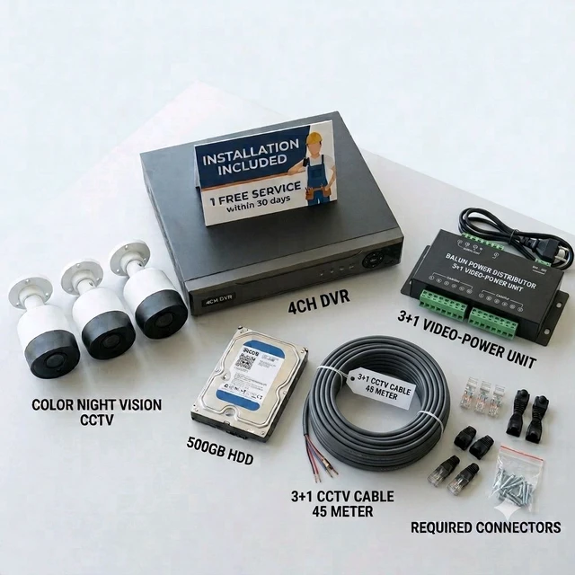 14X. SURVILLENCE SERIES 4 CHANNEL 2MP DVR KIT WITH 3 HD CCTV