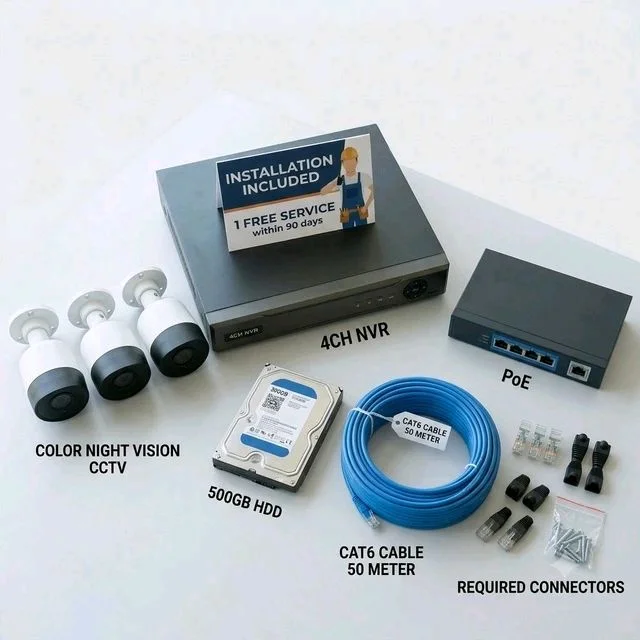 14D. ADVANCE SECURITY 4 CHANNEL 8MP NVR KIT WITH 3 FHD CCTV