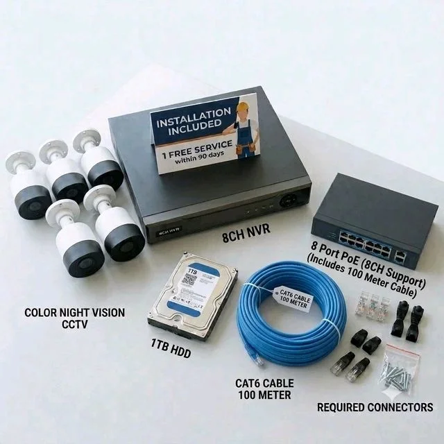 14F. ADVANCE SECURITY 16 CHANNEL 8MP NVR KIT WITH 10 FHD CCTV
