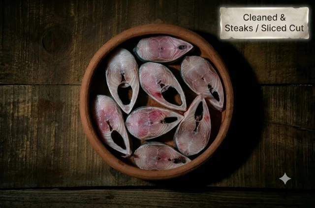 freshFin Bangdi (Cut Pieces, Cleaned & Gutted) - Big, 1kg, Cleaned & Cut pieces