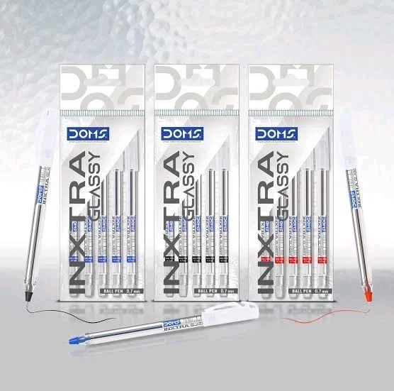 Doms Inxtra Glassy Ball Pen (5pc Pack) - Blue