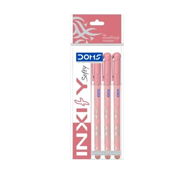 Doms Inxify Softy Ball Pen (5pc Pack) - Red