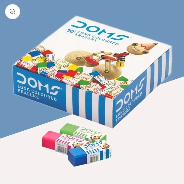 Doms Long Coloured Erasers  (20pc Pack)