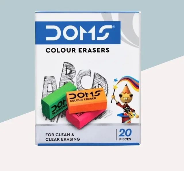 Doms Coloured Erasers Small  (20pc Pack)