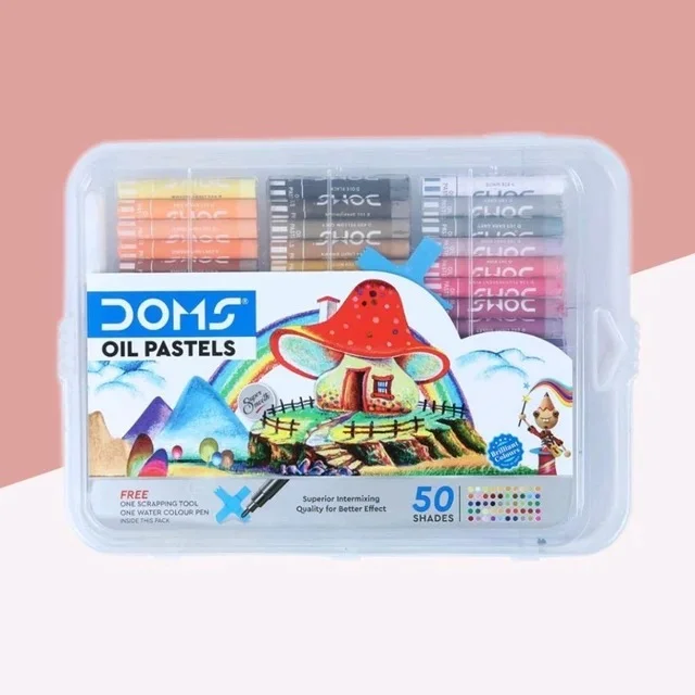 Doms Oil Pastels 50 Shades Plastic Box