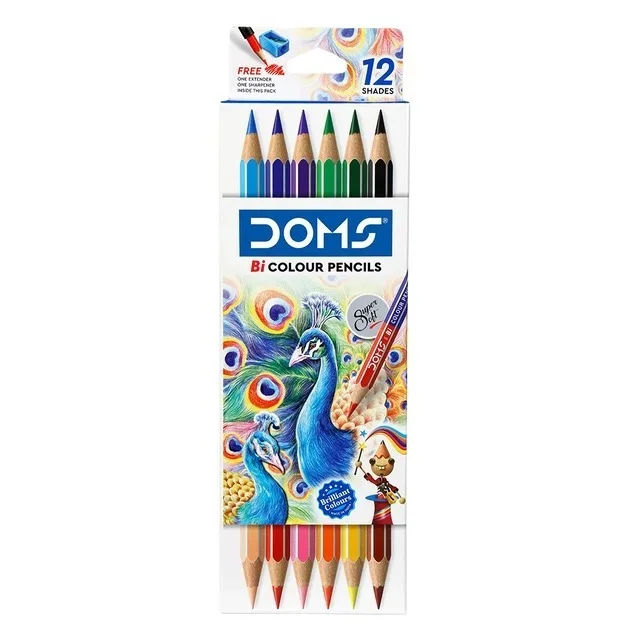 DOMS Bi Colour Pencil 12 Shades
