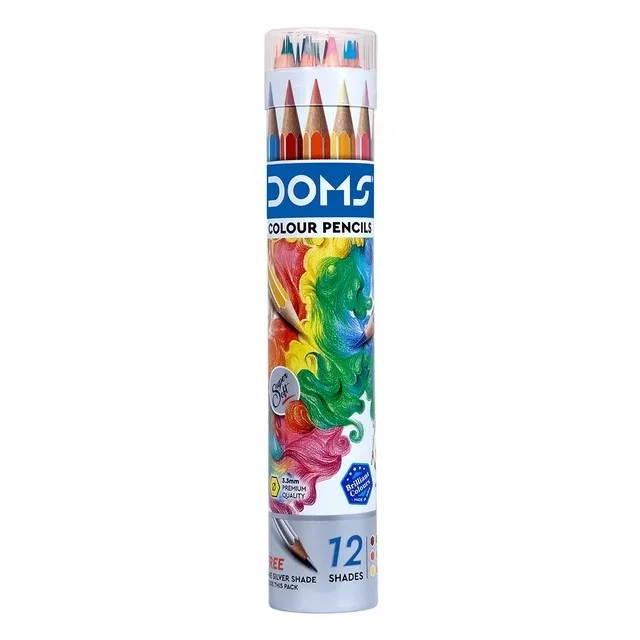 DOMS FSC 24 PENCIL COLOUR ROUND TIN BOX 
