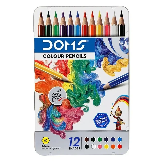 DOMS FSC 12 PENCIL FLAT TIN BOX