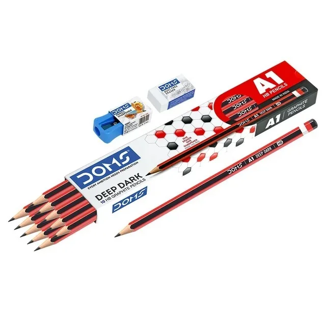 DOMS A1 Pencil 100 Pcs Pack (FREE- 5pc Of Perma Marker )