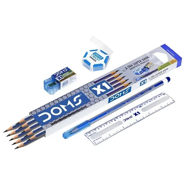  DOMS X1 Pencil 100 Pcs Pack (FREE- 10pc Doms Scale 15cm