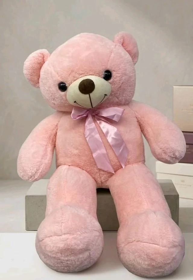 Pink & Grey Teddy Bear, Durable, Strong Stitching, Rich Fabric, Stuffed Animal Soft Toy, BirthdayGift for Kids.Girls.Boys