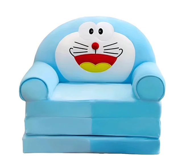 DOREMON Foldable Kids Sofa, Plush
Children Couch Backrest Armchair Bed With
Pocket, Cartoon sofa


