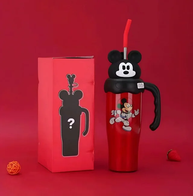 Tivon Stainless Steel 800ML Vacuum Insulated Tumbler
with Straw | Cute Cartoon Design Large Capacity Travel
Mug | Hot & Cold Thermal Mug withHandle for Kids &Adults 