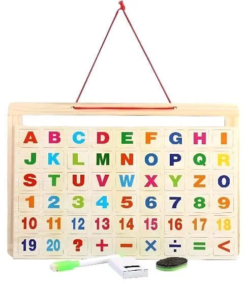 Udder Toys Private LTD Small Wooden Slate,Wood Frame Whiteboard&Black Slate is a VersatileEducational Tool for Kids