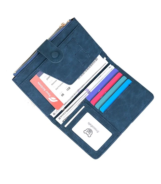 Passport Cover, Travel PU Leather Passport Wallet for Women Men,RFID Blocking Passport Cover with Zipper Pocket for Travel, business, vacation 